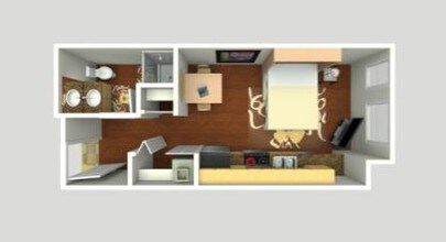 Studio - 345 sqft 308 floor plan